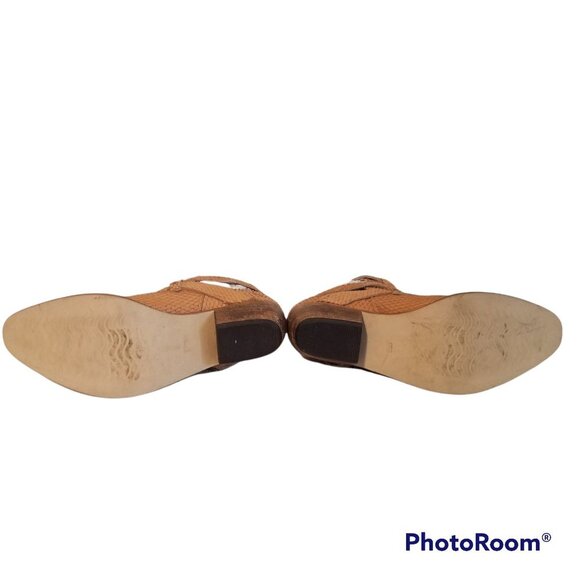 Matisse Bobbie Cognac Snake Embossed Distressed Leather Bootie - Picture 3 of 13